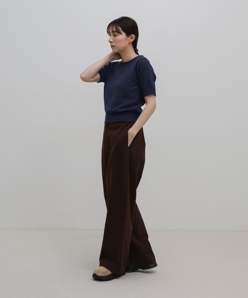 select MOCA（セレクトモカ）の「ネックデザインニットハーフスリーブトップス（ニット/セーター・レディース・ネイビー/アイボリー・FREE）」の17枚目の写真