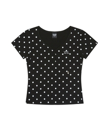 BASIC ILOVEU SHORT DOT SLEEVE TEE(BLACK)