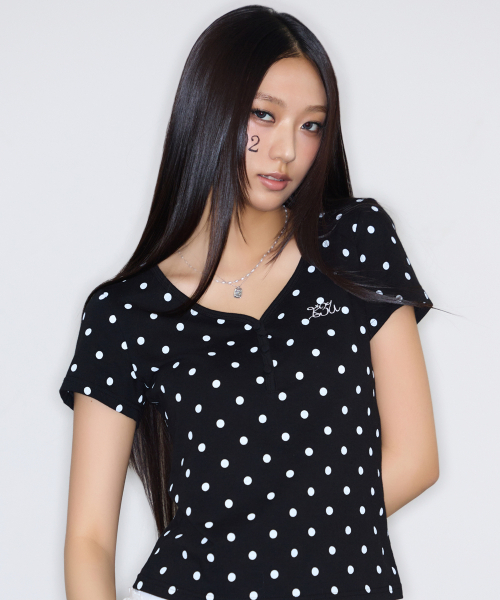 LUVISTRUE（ラヴイズトゥルー）の「BASIC ILOVEU SHORT DOT SLEEVE TEE(BLACK)（Tシャツ/カットソー・レディース・その他・FREE）」の9枚目の写真