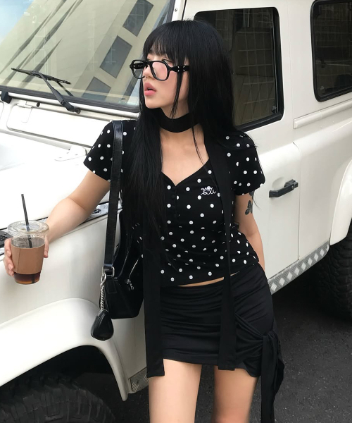LUVISTRUE（ラヴイズトゥルー）の「BASIC ILOVEU SHORT DOT SLEEVE TEE(BLACK)（Tシャツ/カットソー・レディース・その他・FREE）」の10枚目の写真