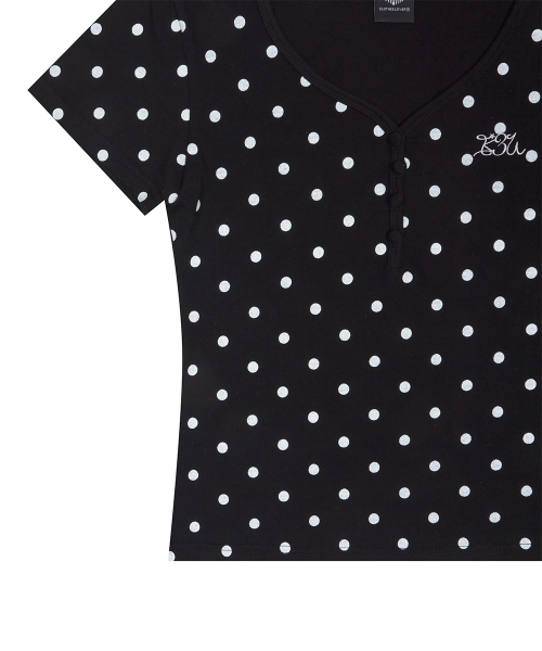 LUVISTRUE（ラヴイズトゥルー）の「BASIC ILOVEU SHORT DOT SLEEVE TEE(BLACK)（Tシャツ/カットソー・レディース・その他・FREE）」の5枚目の写真