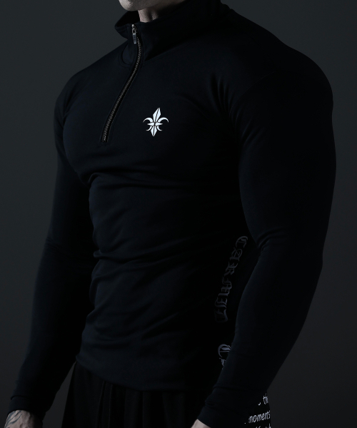 CARMID（カミド）の「コンプレッションノーブルバンディングレタリングハーフジップ長袖[ブラック]（Tシャツ/カットソー・メンズ・その他・1/2/3）」の6枚目の写真