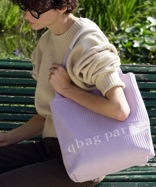 q bag paris(キューバッグパリ)の「tricote トリコット 縦型 ニットトートバッグ(トートバッグ・レディース・ライトグレー/ライトブルー/ブラック/ピンク/アイボリー/モカ/ラベンダー・FREE)」の6枚目の写真
