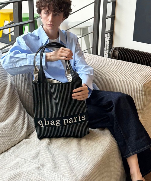q bag paris(キューバッグパリ)の「tricote トリコット 縦型 ニットトートバッグ(トートバッグ・レディース・ライトグレー/ライトブルー/ブラック/ピンク/アイボリー/モカ/ラベンダー・FREE)」の2枚目の写真