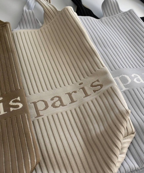 q bag paris(キューバッグパリ)の「tricote トリコット 縦型 ニットトートバッグ(トートバッグ・レディース・ライトグレー/ライトブルー/ブラック/ピンク/アイボリー/モカ/ラベンダー・FREE)」の16枚目の写真