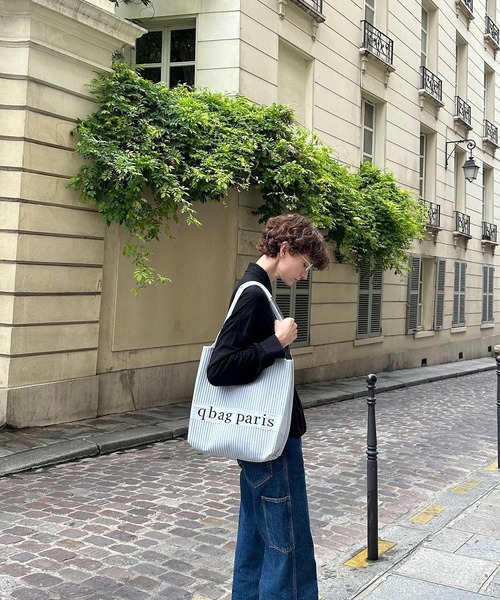 q bag paris(キューバッグパリ)の「tricote トリコット 縦型 ニットトートバッグ(トートバッグ・レディース・ライトグレー/ライトブルー/ブラック/ピンク/アイボリー/モカ/ラベンダー・FREE)」の14枚目の写真