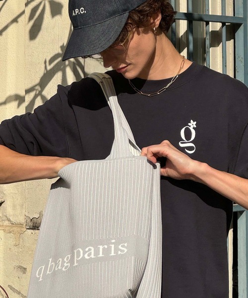 q bag paris(キューバッグパリ)の「tricote トリコット 縦型 ニットトートバッグ(トートバッグ・レディース・ライトグレー/ライトブルー/ブラック/ピンク/アイボリー/モカ/ラベンダー・FREE)」の15枚目の写真
