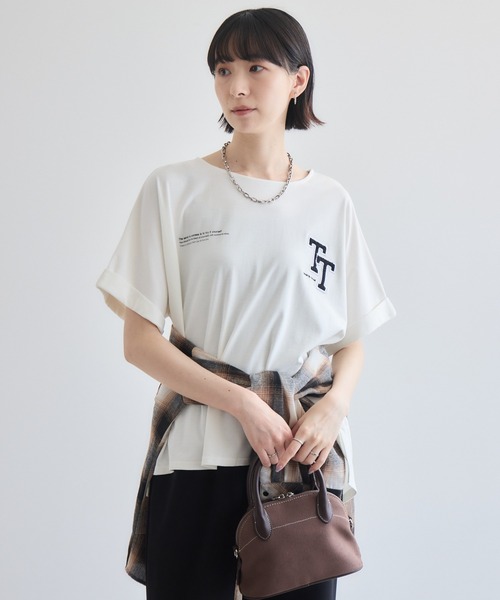 Paradise Picnic（パラダイスピクニック）の「33℃  接触冷感 ドロップTTロゴTシャツ（Tシャツ/カットソー・レディース・ブラウン/ブラック/ホワイト・FREE）」の2枚目の写真
