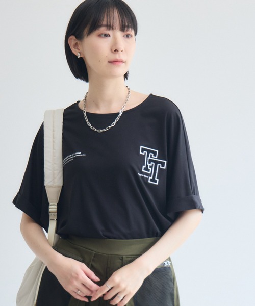 Paradise Picnic（パラダイスピクニック）の「33℃  接触冷感 ドロップTTロゴTシャツ（Tシャツ/カットソー・レディース・ブラウン/ブラック/ホワイト・FREE）」の3枚目の写真