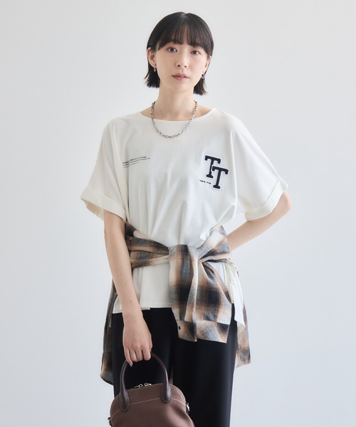 Paradise Picnic（パラダイスピクニック）の「33℃  接触冷感 ドロップTTロゴTシャツ（Tシャツ/カットソー・レディース・ブラウン/ブラック/ホワイト・FREE）」の20枚目の写真