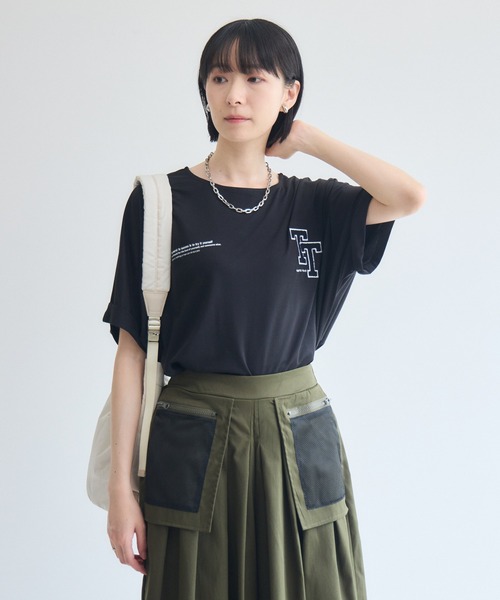 Paradise Picnic（パラダイスピクニック）の「33℃  接触冷感 ドロップTTロゴTシャツ（Tシャツ/カットソー・レディース・ブラウン/ブラック/ホワイト・FREE）」の7枚目の写真