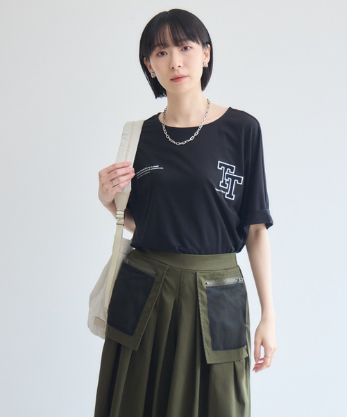 Paradise Picnic（パラダイスピクニック）の「33℃  接触冷感 ドロップTTロゴTシャツ（Tシャツ/カットソー・レディース・ブラウン/ブラック/ホワイト・FREE）」の8枚目の写真
