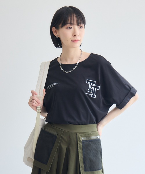 Paradise Picnic（パラダイスピクニック）の「33℃  接触冷感 ドロップTTロゴTシャツ（Tシャツ/カットソー・レディース・ブラウン/ブラック/ホワイト・FREE）」の9枚目の写真
