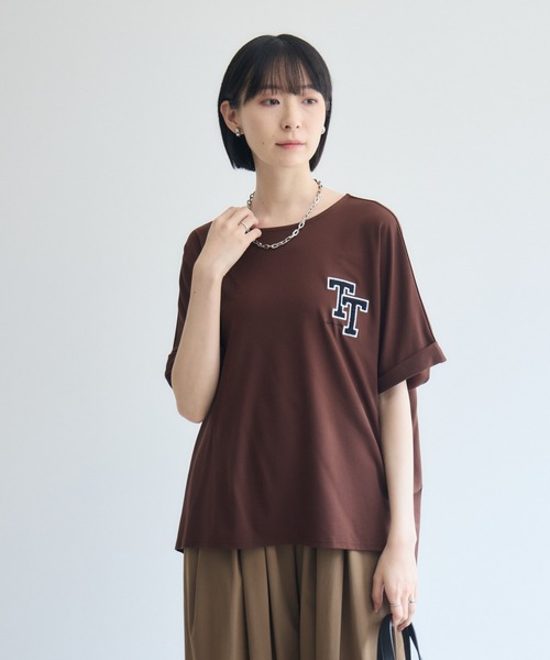 Paradise Picnic（パラダイスピクニック）の「33℃  接触冷感 ドロップTTロゴTシャツ（Tシャツ/カットソー・レディース・ブラウン/ブラック/ホワイト・FREE）」の13枚目の写真
