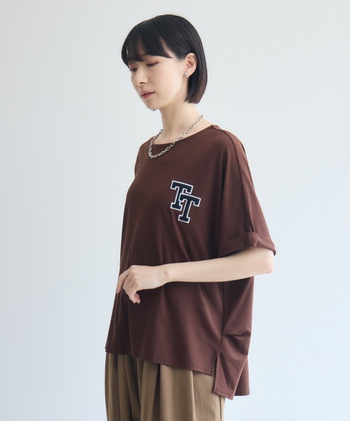 Paradise Picnic（パラダイスピクニック）の「33℃  接触冷感 ドロップTTロゴTシャツ（Tシャツ/カットソー・レディース・ブラウン/ブラック/ホワイト・FREE）」の14枚目の写真