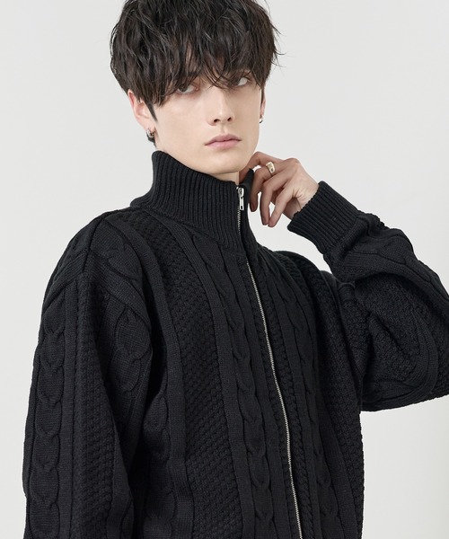 ASTRONOMY(アストロノミー)の「Buyer's Select /アラン柄ダブルジップドライバーズニット(ニット/セーター・メンズ・ブラック/ネイビー/ナチュラル・M/L)」の17枚目の写真