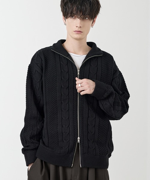 ASTRONOMY(アストロノミー)の「Buyer's Select /アラン柄ダブルジップドライバーズニット(ニット/セーター・メンズ・ブラック/ネイビー/ナチュラル・M/L)」の19枚目の写真
