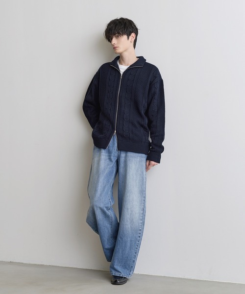 ASTRONOMY(アストロノミー)の「Buyer's Select /アラン柄ダブルジップドライバーズニット(ニット/セーター・メンズ・ブラック/ネイビー/ナチュラル・M/L)」の10枚目の写真