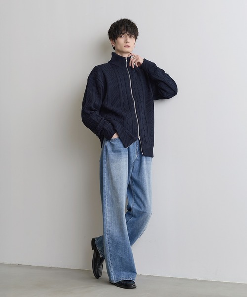 ASTRONOMY(アストロノミー)の「Buyer's Select /アラン柄ダブルジップドライバーズニット(ニット/セーター・メンズ・ブラック/ネイビー/ナチュラル・M/L)」の13枚目の写真