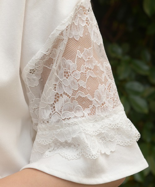 axes femme（アクシーズファム）の「ＮＣ付接触冷感レース切替ＰＯ（Tシャツ/カットソー・レディース・イエロー/ネイビー/ホワイト・FREE）」の11枚目の写真