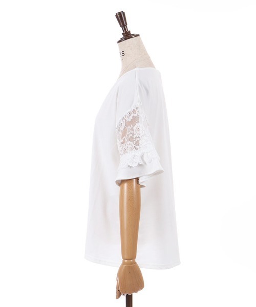 axes femme（アクシーズファム）の「ＮＣ付接触冷感レース切替ＰＯ（Tシャツ/カットソー・レディース・イエロー/ネイビー/ホワイト・FREE）」の15枚目の写真