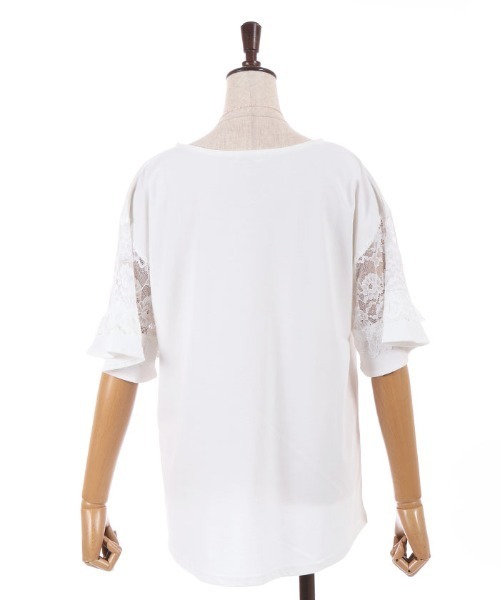 axes femme（アクシーズファム）の「ＮＣ付接触冷感レース切替ＰＯ（Tシャツ/カットソー・レディース・イエロー/ネイビー/ホワイト・FREE）」の16枚目の写真