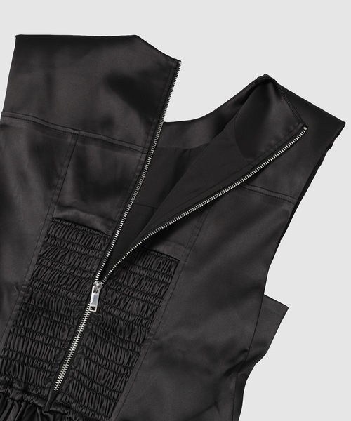 GANNI(ガニー)の「Double Satin Corset Mini Dress(ワンピース・レディース・ブラック・38)」の7枚目の写真