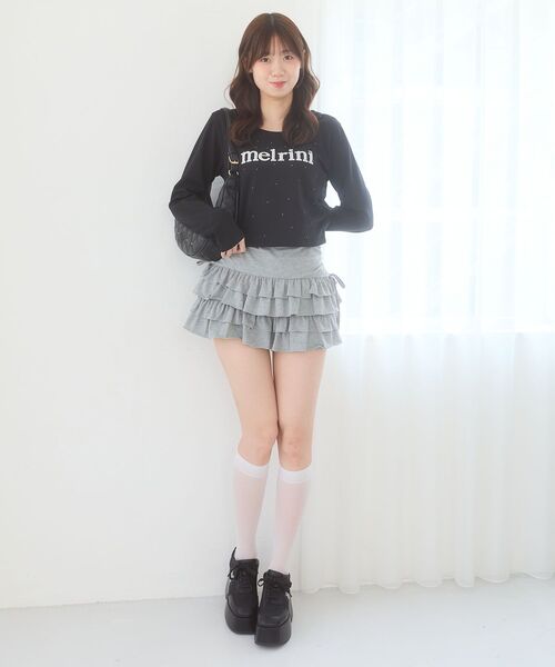 MAJESTIC LEGON(マジェスティックレゴン)の「カットティアードフリルスカパン(スカート・レディース・ブラック系その他/アイボリー/ブラック/グレー・MEDIUM)」の10枚目の写真