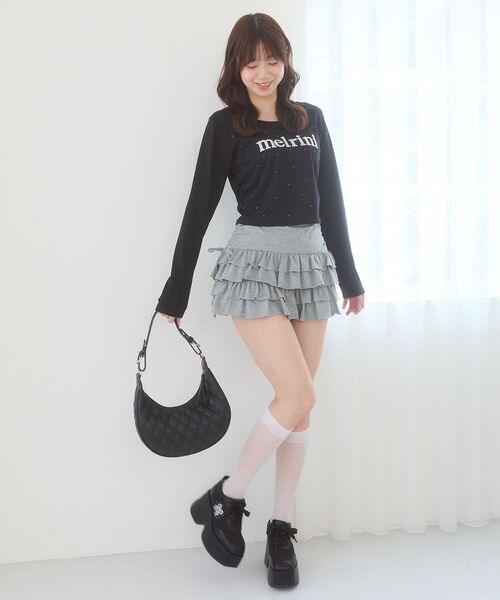 MAJESTIC LEGON(マジェスティックレゴン)の「カットティアードフリルスカパン(スカート・レディース・ブラック系その他/アイボリー/ブラック/グレー・MEDIUM)」の11枚目の写真