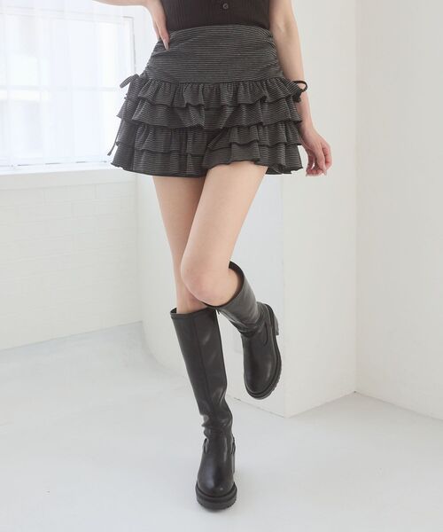 MAJESTIC LEGON(マジェスティックレゴン)の「カットティアードフリルスカパン(スカート・レディース・ブラック系その他/アイボリー/ブラック/グレー・MEDIUM)」の19枚目の写真