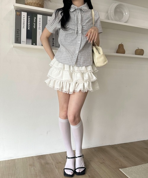 WEGO(ウィゴー)の「WEGO/ギャザーデザインシャツ(シャツ/ブラウス・レディース・その他1/ホワイト系その他2・FREE)」の3枚目の写真