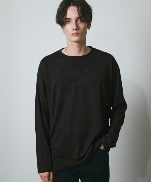 シアー クルーネック ロングスリーブTシャツ（Tシャツ/カットソー