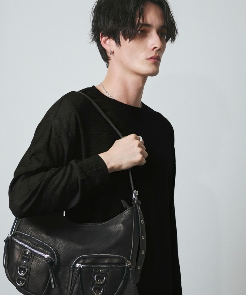 DAZE（デイズ）の「シアー クルーネック ロングスリーブTシャツ（Tシャツ/カットソー・メンズ・グレー/ブラック・SMALL/MEDIUM/LARGE/X-LARGE）」の7枚目の写真
