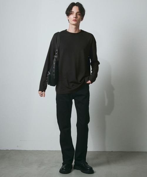 DAZE（デイズ）の「シアー クルーネック ロングスリーブTシャツ（Tシャツ/カットソー・メンズ・グレー/ブラック・SMALL/MEDIUM/LARGE/X-LARGE）」の10枚目の写真