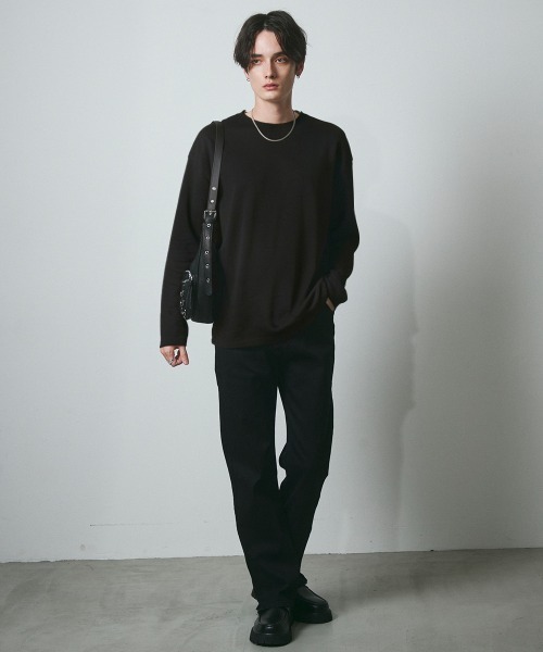 DAZE（デイズ）の「シアー クルーネック ロングスリーブTシャツ（Tシャツ/カットソー・メンズ・グレー/ブラック・SMALL/MEDIUM/LARGE/X-LARGE）」の11枚目の写真