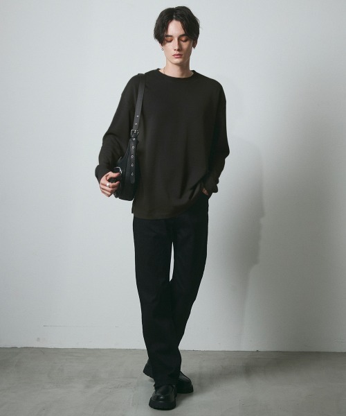 DAZE（デイズ）の「シアー クルーネック ロングスリーブTシャツ（Tシャツ/カットソー・メンズ・グレー/ブラック・SMALL/MEDIUM/LARGE/X-LARGE）」の12枚目の写真