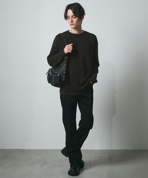 DAZE（デイズ）の「シアー クルーネック ロングスリーブTシャツ（Tシャツ/カットソー・メンズ・グレー/ブラック・SMALL/MEDIUM/LARGE/X-LARGE）」の13枚目の写真