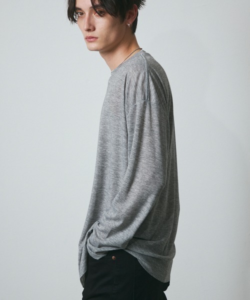 DAZE（デイズ）の「シアー クルーネック ロングスリーブTシャツ（Tシャツ/カットソー・メンズ・グレー/ブラック・SMALL/MEDIUM/LARGE/X-LARGE）」の22枚目の写真
