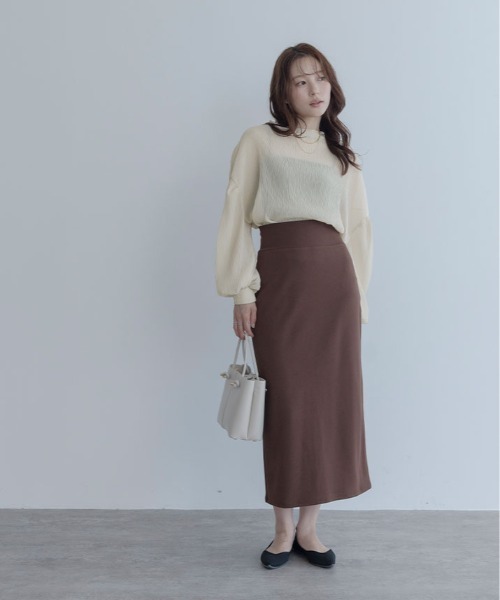 maviru（マヴィル）の「ランダム プリーツ シアー ボトルネック ブラウス シアートップス（シャツ/ブラウス・レディース・ピンクベージュ/ベージュ/グレー/ブラック・FREE）」の15枚目の写真