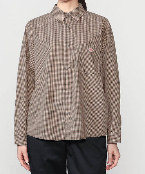 DANTON(ダントン)の「DANTON | プランサーボタン 長袖シャツ PLAID WOMEN(シャツ/ブラウス・レディース・グレー系その他/ベージュ系その他・36/38)」の1枚目の写真