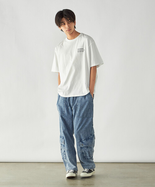 Purple&Yellow(パープルアンドイエロー)の「スーベニア刺繍 半袖Tシャツ(Tシャツ/カットソー・メンズ・ブラック/ホワイト・S/L/M)」の4枚目の写真