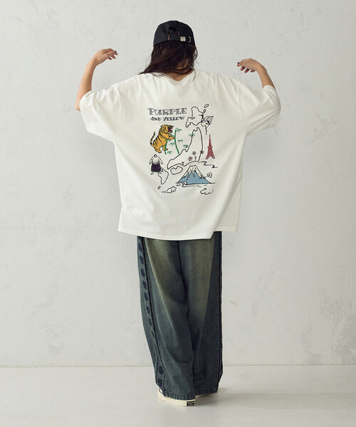 Purple&Yellow(パープルアンドイエロー)の「スーベニア刺繍 半袖Tシャツ(Tシャツ/カットソー・メンズ・ブラック/ホワイト・S/L/M)」の10枚目の写真