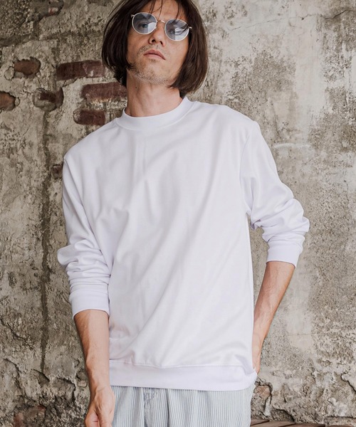 CAMBIO(カンビオ)の「mlt5816-スムース裏起毛ロンT(HLCM0292)(Tシャツ/カットソー・メンズ・ブラック/オフホワイト/グレイッシュベージュ・S/M/L)」の1枚目の写真