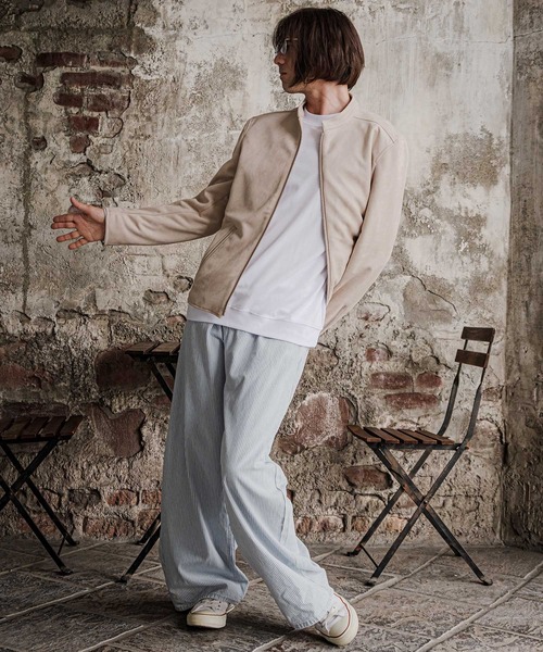 CAMBIO(カンビオ)の「mlt5816-スムース裏起毛ロンT(HLCM0292)(Tシャツ/カットソー・メンズ・ブラック/オフホワイト/グレイッシュベージュ・S/M/L)」の15枚目の写真