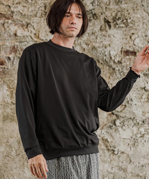 CAMBIO(カンビオ)の「mlt5816-スムース裏起毛ロンT(HLCM0292)(Tシャツ/カットソー・メンズ・ブラック/オフホワイト/グレイッシュベージュ・S/M/L)」の17枚目の写真