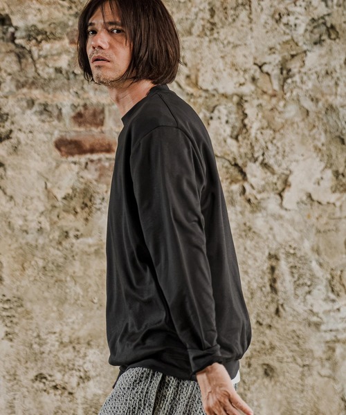 CAMBIO(カンビオ)の「mlt5816-スムース裏起毛ロンT(HLCM0292)(Tシャツ/カットソー・メンズ・ブラック/オフホワイト/グレイッシュベージュ・S/M/L)」の19枚目の写真