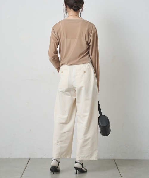 PUAL CE CIN(ピュアルセシン)の「ナイロンチュールベロアクルーネックカットソー(Tシャツ/カットソー・レディース・ブラウン/アイボリー/ベージュ/ブラック・FREE)」の15枚目の写真