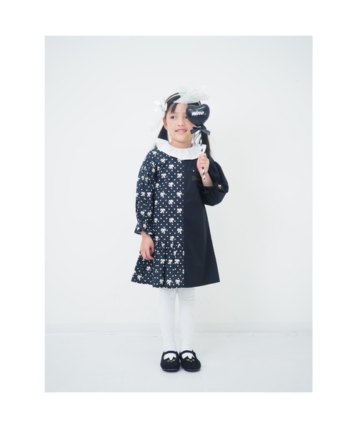 nino(ニノ)の「リボンドットアシンメトリーワンピース(ワンピース・キッズ・ブラック・120cm/110cm/100cm)」の11枚目の写真