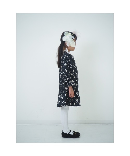 nino(ニノ)の「リボンドットアシンメトリーワンピース(ワンピース・キッズ・ブラック・120cm/110cm/100cm)」の13枚目の写真