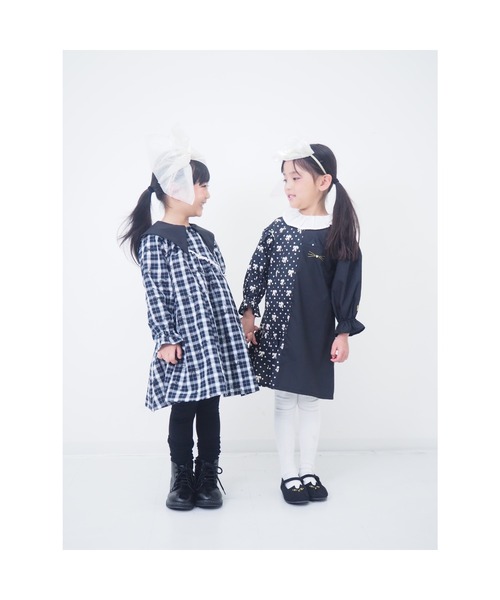 nino(ニノ)の「リボンドットアシンメトリーワンピース(ワンピース・キッズ・ブラック・120cm/110cm/100cm)」の18枚目の写真